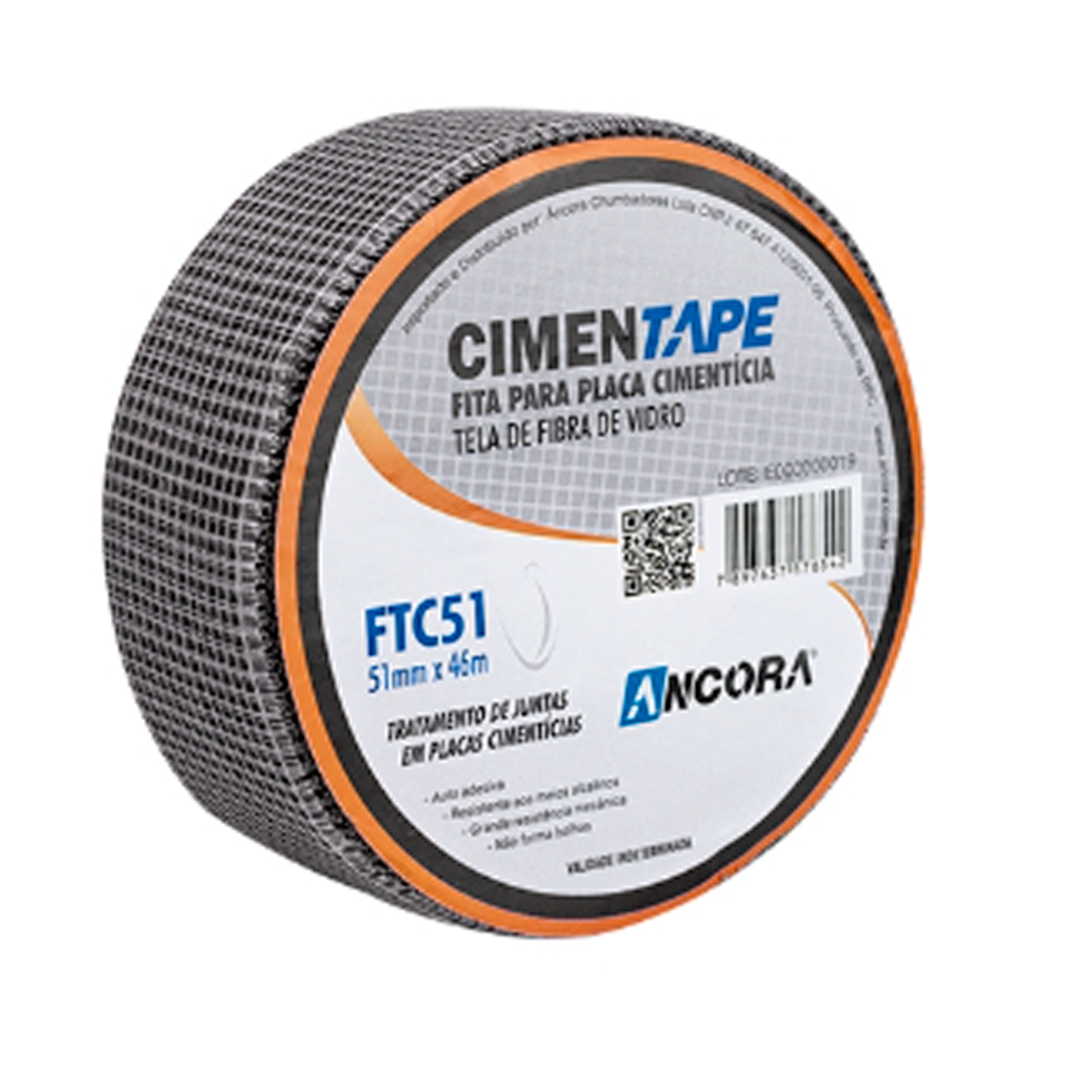 Fita telada Fibra de Vidro Cimentape 102m...